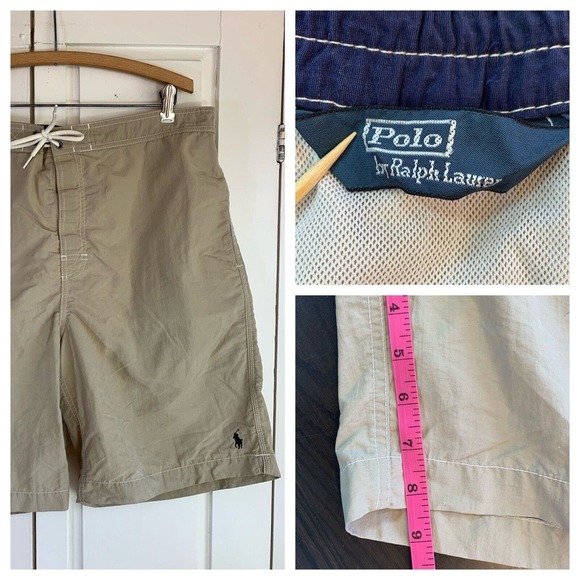 Polo Ralph Lauren Swimwear Swim Trunks Mens XL Cargo‎ Bathing Suit Shorts READ - Picture 1 of 15
